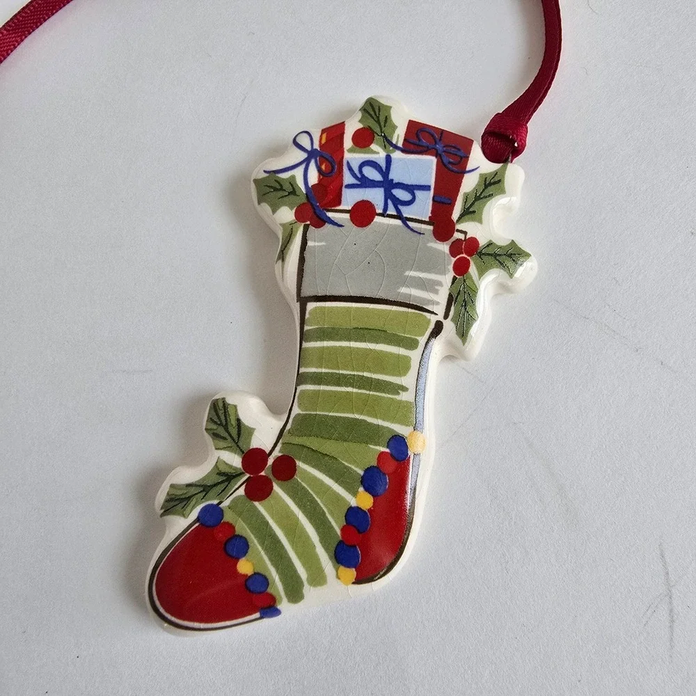 Longaberger Christmas Stocking Basket Tie On